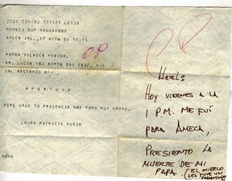 Día en que falleció mi papá 17 de ago. 1984.